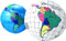 STUWU 4X Kunststoffball 20cm inkl. Ballnadel Fußball Weltkugel Design Globus Wasserball Gymnastikball versch. Farben