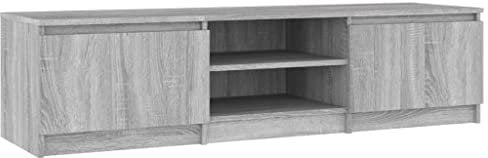 vidaXL TV Schrank Lowboard TV Möbel Tisch Board Sideboard Fernsehschrank Fernsehtisch HiFi-Schrank Grau Sonoma 140x40x35,5cm Holzwerkstoff
