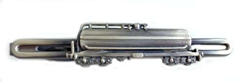 Krawattennadel Eisenbahn Tankwagen Tankwaggon antiksilbern geschwärzt ca. 7 cm lang m.i. Germany + Geschenkbox