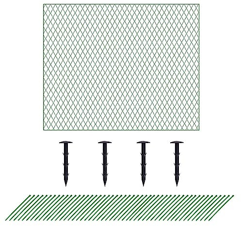 Gartennetz, 4 m x 10 m, feinmaschiges Zaunnetz zum Schutz von Pflanzen, Gemüse, Obst und Teichen, Gartennetz für Pflanzen, Obst, Gemüsebeete, Grassamen, grünes Anti-Vogel-Teichnetz
