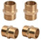 Pinsheng Doble Boquilla Roscada de 1/2 de Latón Conector con Boquilla Doble con Racor de Rosca Macho Pezón Hexagona Boquilla de Conexión, AG x AG
