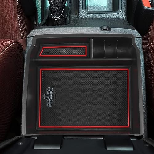 YEE PIN Aufbewahrungsbox Kompatibel mit Toyota Hilux 2016-2022 2023 Mittelkonsole Organizer Tray für Armlehne Organizer Zubehör Mit Rutschfestermatte