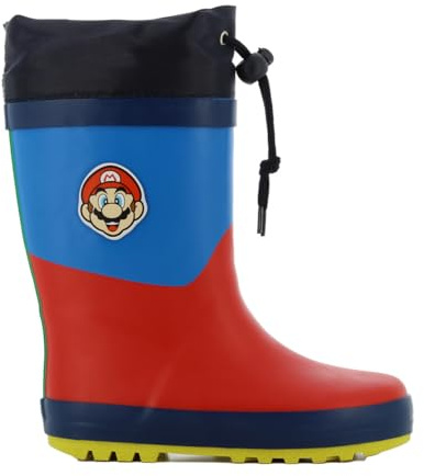 Leomil Super Mario Stivali Pioggia Bambino Bambini Stivali 24, Perfette per le giornate umide, Multicolore