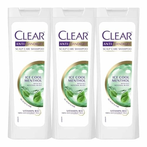 3X CLEAR WOMEN ICE COOL Menthol Anti-Dandruff Shampoo 400ml Set