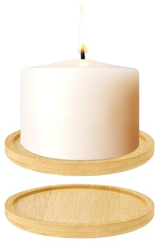 2 platos decorativos de madera para velas de bautizo, posavasos redondos, portavelas, portavelas, portavelas de madera, decoración de mesa, posavasos vintage, bandeja para decoración de mesa, velas