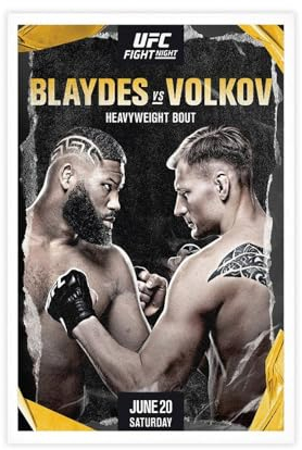 MAHWER Poster auf Leinwand, Motiv: Boxen – UFC Fight Night; Curtis Blaydes Vs. Alexander Volkov, Schlafzimmer, Dekoration, Sport, Landschaft, Büro, Raumdekoration, Geschenk, ungerahmt, 30 x 45 cm