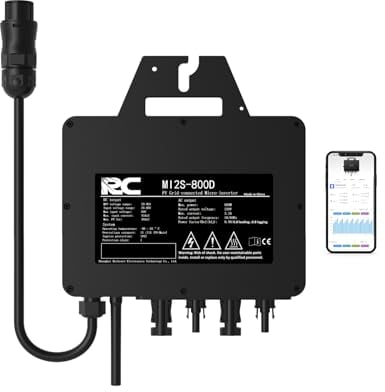 RC Micro-onduleur 800W, Certifié CE, Plage d'Entrée DC 26-60 V, Inverseur Solaire MPPT, Surveillance WiFi pour Téléphones Mobiles, Adapté pour Les Systèmes Photovoltaïques de Balcon, IP67