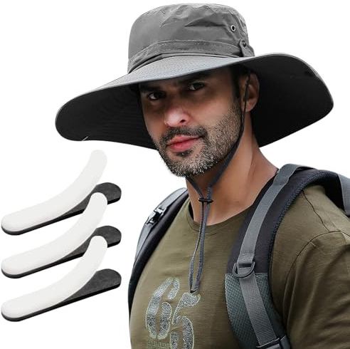 TYXHXTF Chapeau de Soleil Pêcheur Imperméable, Plein Air Voyage Pliable, Seau Pluie Protection, Pour Hommes et Femmes