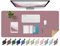 BLESWIN Leder-Schreibtischunterlage, Rutschfeste Große Mausunterlage, Computer- und Laptop-Matte, Schreibtisch-Schreibtischmatte für das Schreiben, Schreibtisch-Blotter-Pads Dekor (Rosa Lila, 80x40CM)