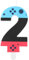 Geburtstagskerze mit Spielkontroller, Gaming-Party-Kerze, für Jungen und Mädchen 2nd Geburtstagdekorationen, Blaue rote Zahl 2 Kerze, Spiel-Controller-Kuchenaufsatz für Geburtstagsdekorationen
