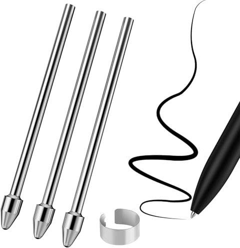 3 Pcs Titanium Alloy Replacement Pen Tips No Worn Out Fine Tips fit for Remarkable 2 Tablet Stylus Pen, Ballpoint Smooth Note Taking Fine Durable Backup Nibs with 4096 Pressure Sensitivity and Tilt
