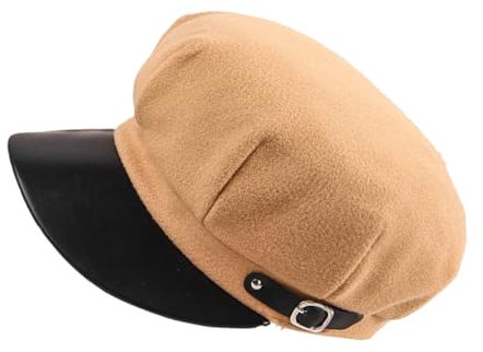 WESIEVYA Achteckige Wollmütze Im Vintage-Stil Für Damen Winterhut Aus Zeitungsjungenmütze Für Herbst Und Winter Bequemes Innenfutter Hält Warm