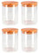 Acan Tradineur - Pack de 4 tarros de Vidrio de borosilicato y Tapa de bambú, Recipiente, Bote, Frasco para Pasta, café, legumbres, Especias - 12,5 x 10 cm - 600 ml
