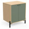 Demeyere Meuble sous Lavabo Salle Bain avec Rangements, 2 Portes Waterproof en Bois – Gamme Elisa Made in France – Coloris Vert Minéral & Chêne Vincenza - 70 x 78 x 50 cm