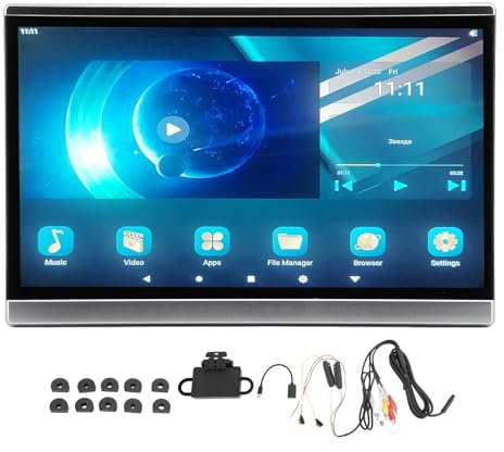 Car TV Headrest Monitor, 13.3in Touchscreen, Android 11, WiFi, Replacement for Tesla Y (2+32G)