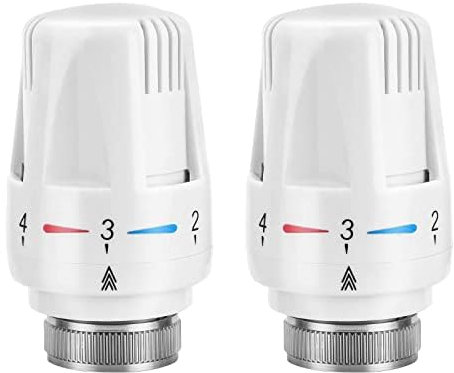 CROWNSHOP Thermostatic Radiator Head Thermostatic Radiator Valve Heating System Temperature Control Heads for Home Office (2pcs)