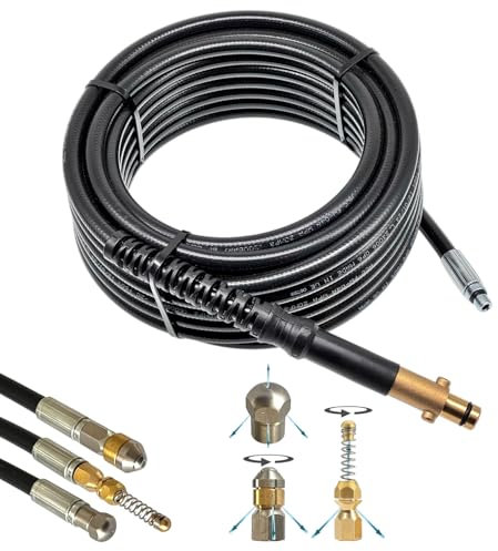 M&M Smartek Rohrreinigungsschlauch für/kompatibel zu Nilfisk Alto Gerni für Abfluss WC Siphon Kanal – 1/8 Anschluss – Hochdruckschlauch Reinigung