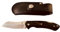 Navaja Cudeman Tundra 346-JR con hoja de acero Böhler N690Co de 8 cm de hoja y empuñadura de juma roja pulida de 10,8 cm para Caza, Pesca, Supervivencia + Portabotellas Regalo (Juma negra con funda)