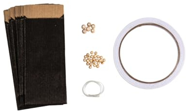 Rayher Papiersterne „Beautiful Stars“, Tütensterne 3D, Set für 3 schwarze Sterne in verschiedenen Größen, inklusiv Holzperlen und Perlonfaden, Sterne, Weihnachtsschmuck, Deko-Sterne, 67402000