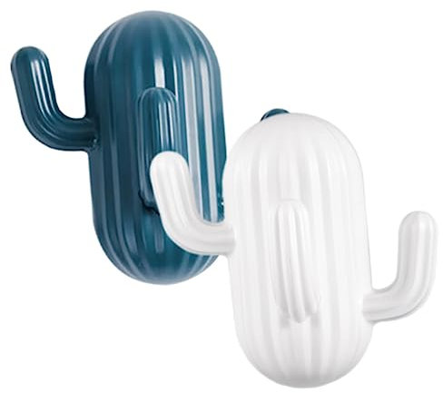 NUOBESTY 2Stücke Kaktus Wandhaken Selbstklebend Stanzfreier Aufbewahrungshelfer Für Badezimmer Für Handtücher Und Bademäntel