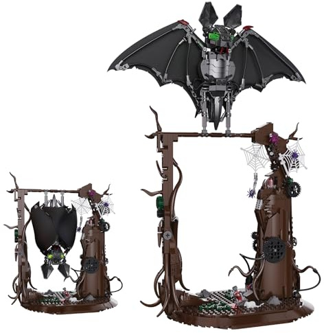 Brihappen Mechanisches Fledermaus Bauset für Erwachsene, Mädchen und Jungen, Mechanisches Bionisches Fledermaus Bausteinmodell, Kreatives Tier-Bausteinset, Halloween Heimdekoration (839 Stück)