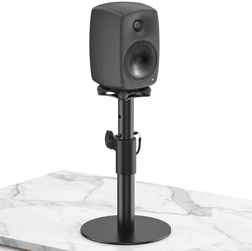 Height Adjustable Desktop Speaker Stand for Genelec G3/8030C/8330A Desk Speaker Stands with Cable Management - Metal Desktop Studio Monitor Stands for Genelec Studio Monitors Up to 30Lbs