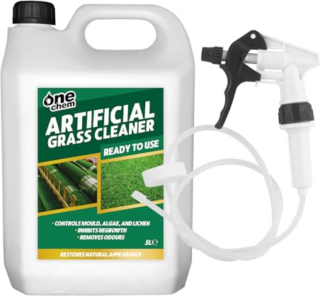 One Chem Artificial Grass Cleaner, 5 Litre, Pet Urine, Odour Remover - with Long Hose Trigger