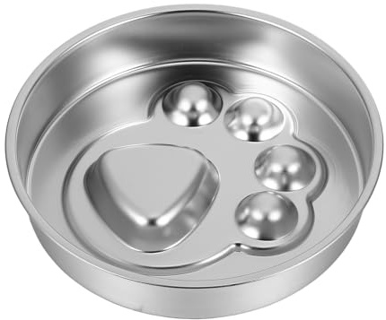 Healifty Stainless Steel Slow Feeder Dog Bowl Metal Slip Lick Plate Puzzle Dog Food Bowls for Fast Eaters Daily Meals