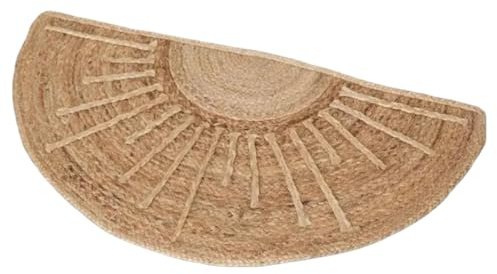 Divine Handicrafts Durable Natural Jute Half Moon Rug 45×75 cm for Front Door & Entrance | Handmade Eco-Friendly Semi Circle Welcome Rug | Indoor & Covered Outside Entryway Door Mat (Brown)