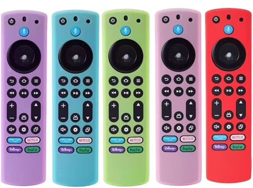 Fire Stick Remote Cover, Firestick Remote Cover, Fire TV Remote Cover, Set of Five Multicolour Covers for Amazon Fire Stick Remote, Remote Cover Protector, Dimensions 16.3 x 4.3 cm