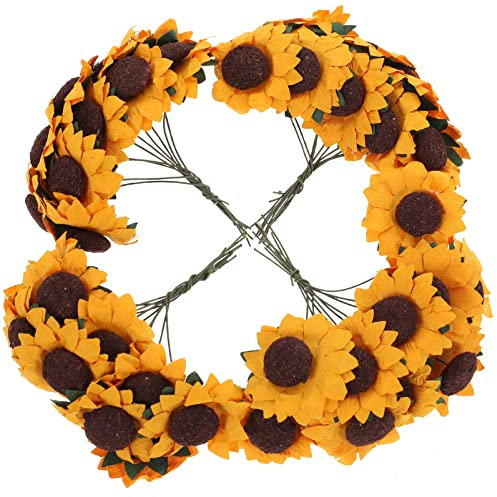 LUOEM Künstliches Papier, Sonnenblumen, Mini-Sonnenblumen, Dekoration, Hochzeit, Papier, 100 Stück