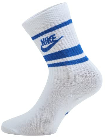 Nike Unisex Sportswear Essential Crew Socken, White/Game Royal, S