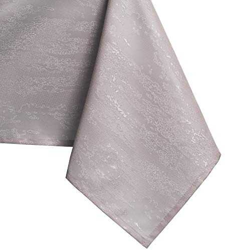 AmeliaHome 80x80 cm Tischdecke Tischtuch Tafeldecke Fleckschutz Lotuseffekt Abwaschbar Wasserabweisend Ornament Puderrosa Vesta