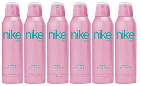 NIKE - Sweet Blossom Pack de 6 x 200 ml, Desodorante Mujer Spray, Desodorante Antimanchas para Todo Tipo de Piel, 0% Sales de Aluminio, de Larga Duración, Fragancia Floral Afrutada