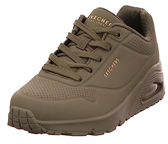 Skechers Femme Uno Stand On Air Baskets Tendance, Olive Durabuck, 38.5 EU