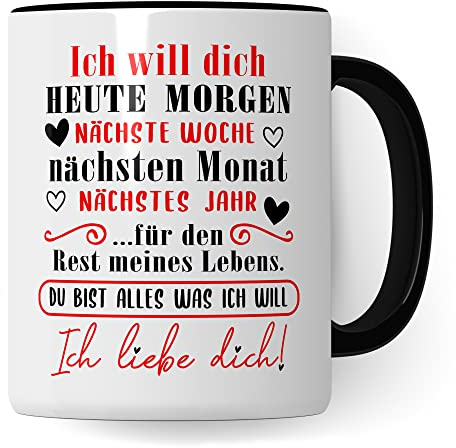 Taza con frase en alemán Beziehung, regalo para él y ella, taza de café, declaración de amor, idea de regalo, para hombres y mujeres, aniversario, pareja, pareja, frase de amor, taza de café
