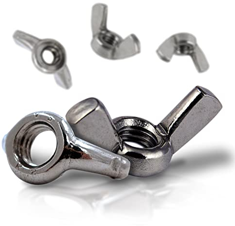 PROTECH 2 Stück Flügelmutter M10 Edelstahl A2 rostfreier V2A Amerikanische Form Wing Nuts Mutter DIN 315