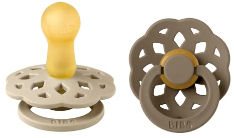BIBS Boheme Schnuller 2er-Pack. BPA-frei. Kirschform Nippel, Größe 2 (6-18 Monate), Vanilla/Dark Oak