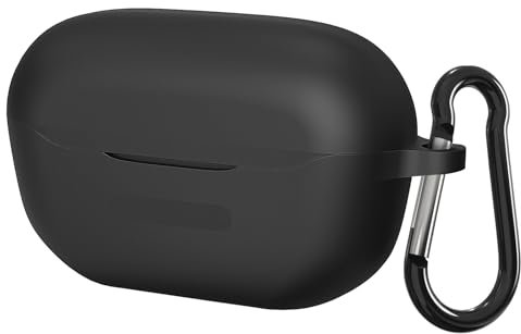 Geekria Silicone Case Cover Compatible with JBL Endurance Race True Wireless Earbuds, Earphones Skin Cover, Protective Carrying Case with Keychain Hook, Charging Port Accessible (Black)