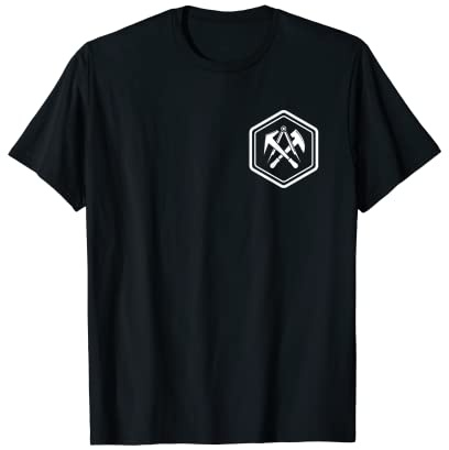 Couvreur Hachoir traditionnel hexagonal sur la poitrine T-Shirt