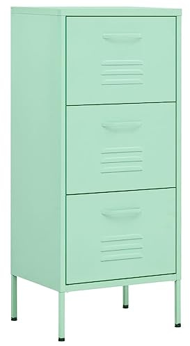 vidaXL Storage Cabinet Home Living Room Furniture Accessories Modern Sideboard Side Storage Cabinet Organiser Cupboard Stable Mint Steel