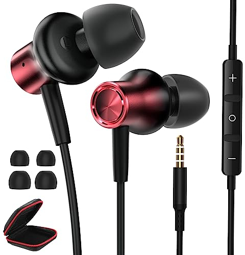 Auriculares In Ear con Cable para Xiaomi Redmi Note 14 13 12 Pro 11,Cancelación Ruido Estéreo Auriculares 3.5mm Jack con Microfono para Xiaomi POCO C75 X6 X5 Pro Samsung Galaxy M23 M13 iPad Chromebook