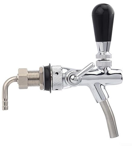 Grifo de barril de cerveza de barril, grifo de cerveza con bloqueo de bola, barril de cerveza ajustable de acero inoxidable para el hogar, bar