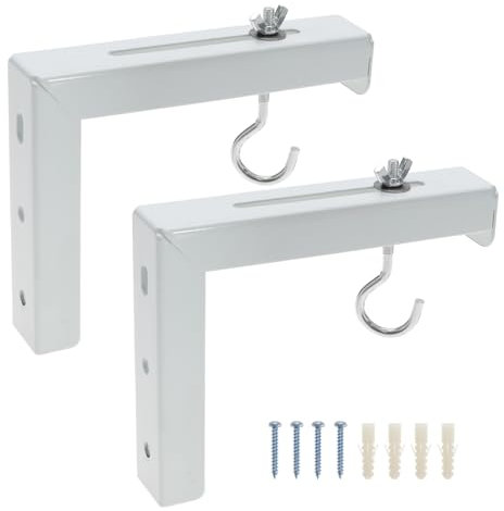 Projector Screen L-Bracket Mounting Hanger Holder Wall or Ceiling Mount Stand Adjustable Extension with Hook Hold Up to 20KG
