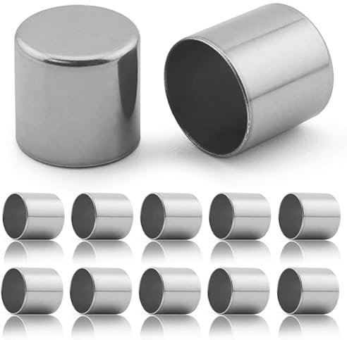 Ganzoo Endkappen aus Metall / 10er Set/für 8mm PPM Seil, Tau, Schmuck, Kordelende bei Hundeleine, Halsband, Kette, Farbe: Silber