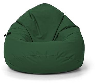 Nadimaideal Sitzsack Tropfenform Kastanie | Bodenkissen für Kinder & Erwachsene | Indoor & Outdoor | Gaming Sitzsack - Sitzkissen - Beanbag | Füllung EPS Perlen (Dunkelgrün, XXL-Durchmesser 88 cm)