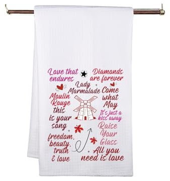 Moulin Rou-ge Musikalisches inspiriertes Geschenk, Moulin Rou-ge Broadway, musikalisches Küchentuch, Theater, Musik-Fans, Einweihungsgeschenk (Mou-Handtuch)