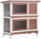 HOMIUSE Hasenstall Winterfest Kaninchenstall Draußen 90x45x90 cm Kleintierstall Braun und Weiß