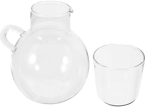 OFFSCH Glass Bedside Water Carafe Set Cup Elegant Nightstand Water Pitcher and Cup for Bedroom Living Office