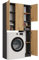 BDW - Badmöbel Set - Regal und Waschmaschinenschrank ohne Ablagefläche - 180x96x30 cm - Geräumiges Badezimmer Set, aus Stabiler Laminatplatte - Anthrazit/Eiche Artisan